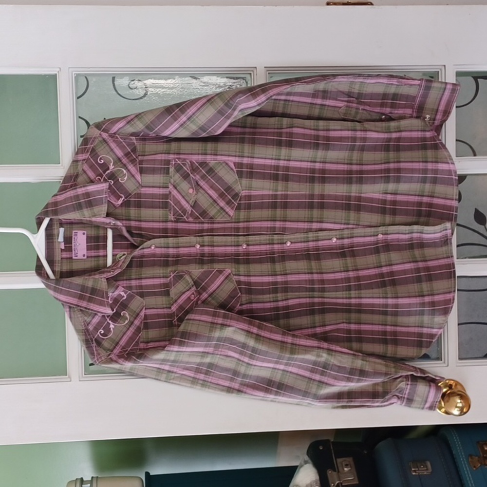 Ranson Ranch Western shirt Cowgirl pearl snaps women's size large